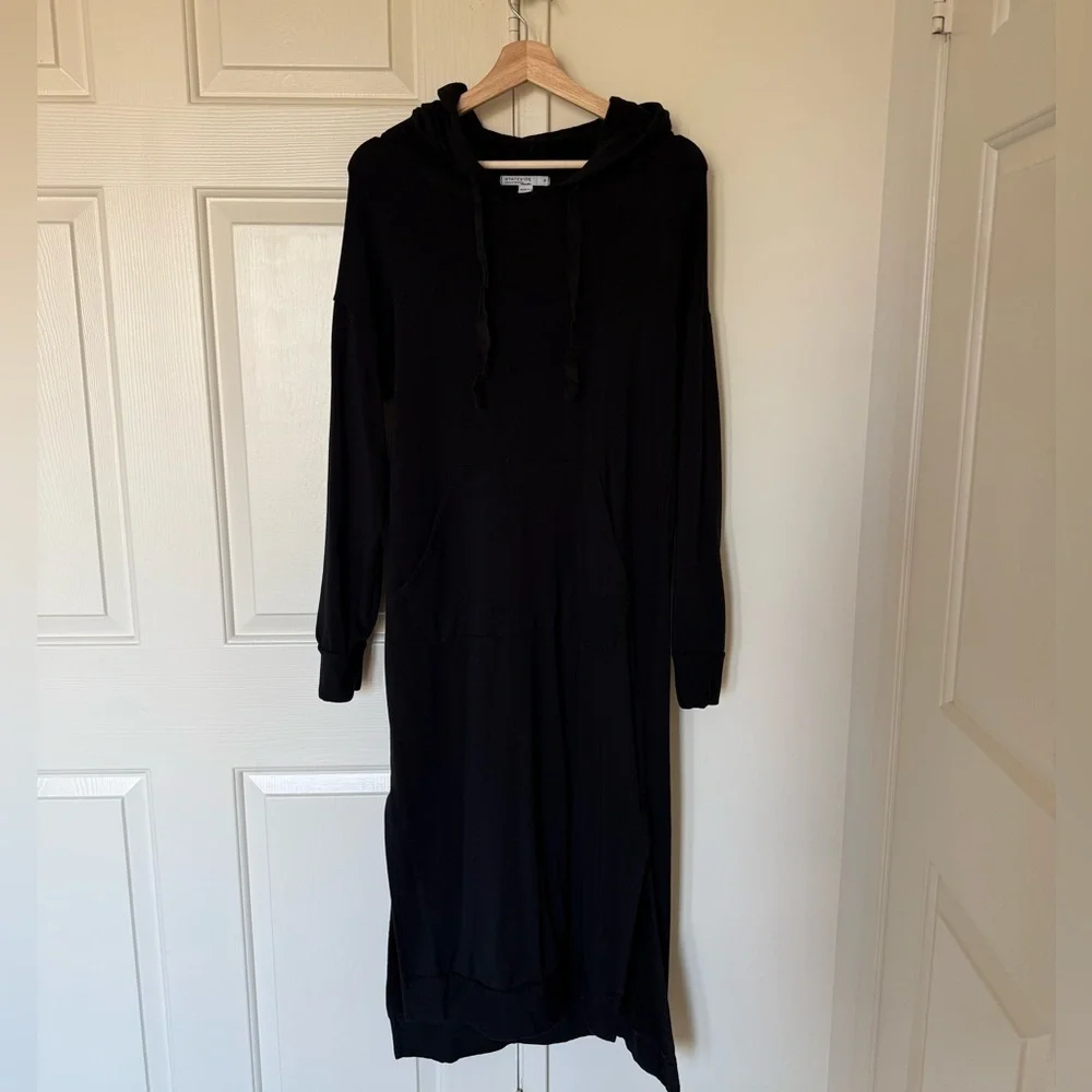 Anthropologie | Stateside Black Long Sleeve Hoodie Dress Size M - Picture 3 of 5